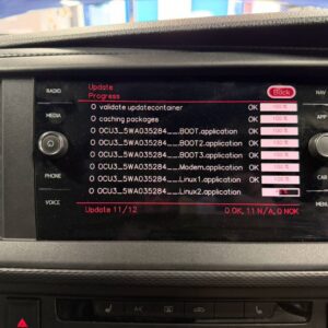 Volkswagen Group infotainment software update in progress