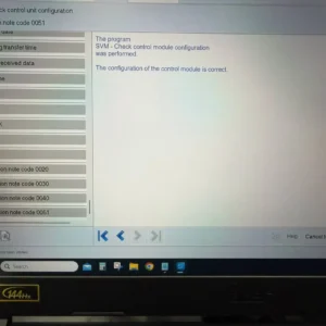 ODIS SVM control-unit configuration check completed successfully