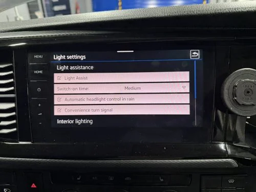 VW T6.1 infotainment screen showing Light Assist settings