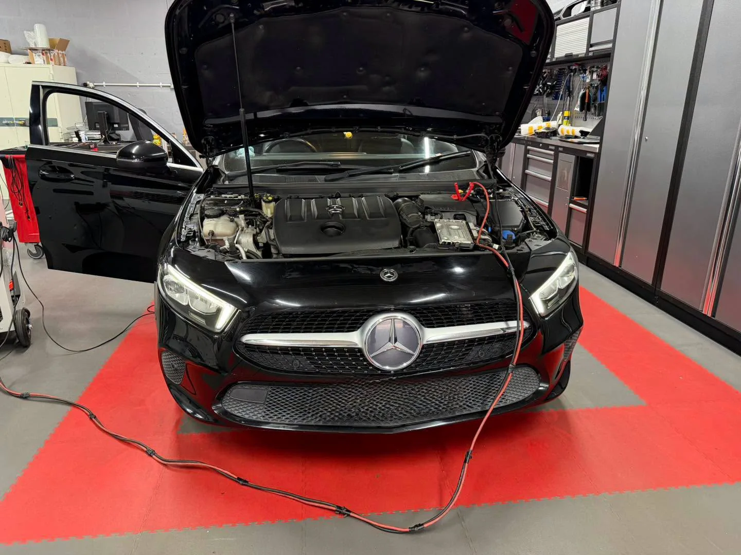 Mercedes-Benz diagnostics in progress at our Redditch workshop
