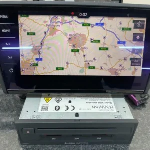 Škoda Octavia Columbus 9.2-inch screen displaying a navigation map above the head unit