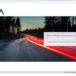 Volvo VIDA login screen for specialist vehicle diagnostics